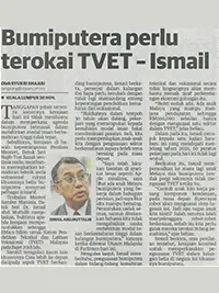 BUMIPUTERA PERLU TEROKAI TVET